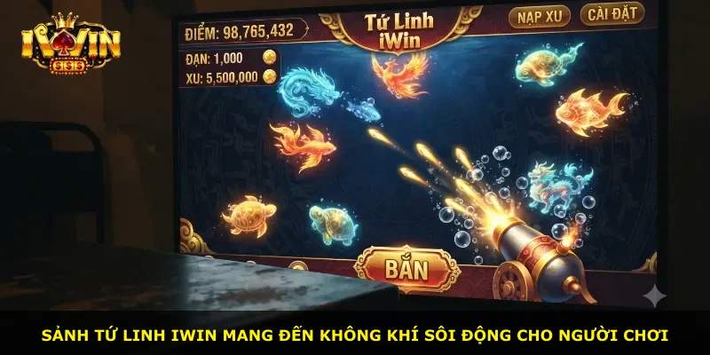 Sảnh Tứ Linh iWin mang đến không khí sôi động cho người chơi